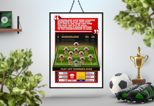 Sunderland 21/22 Team Lineup Art Print