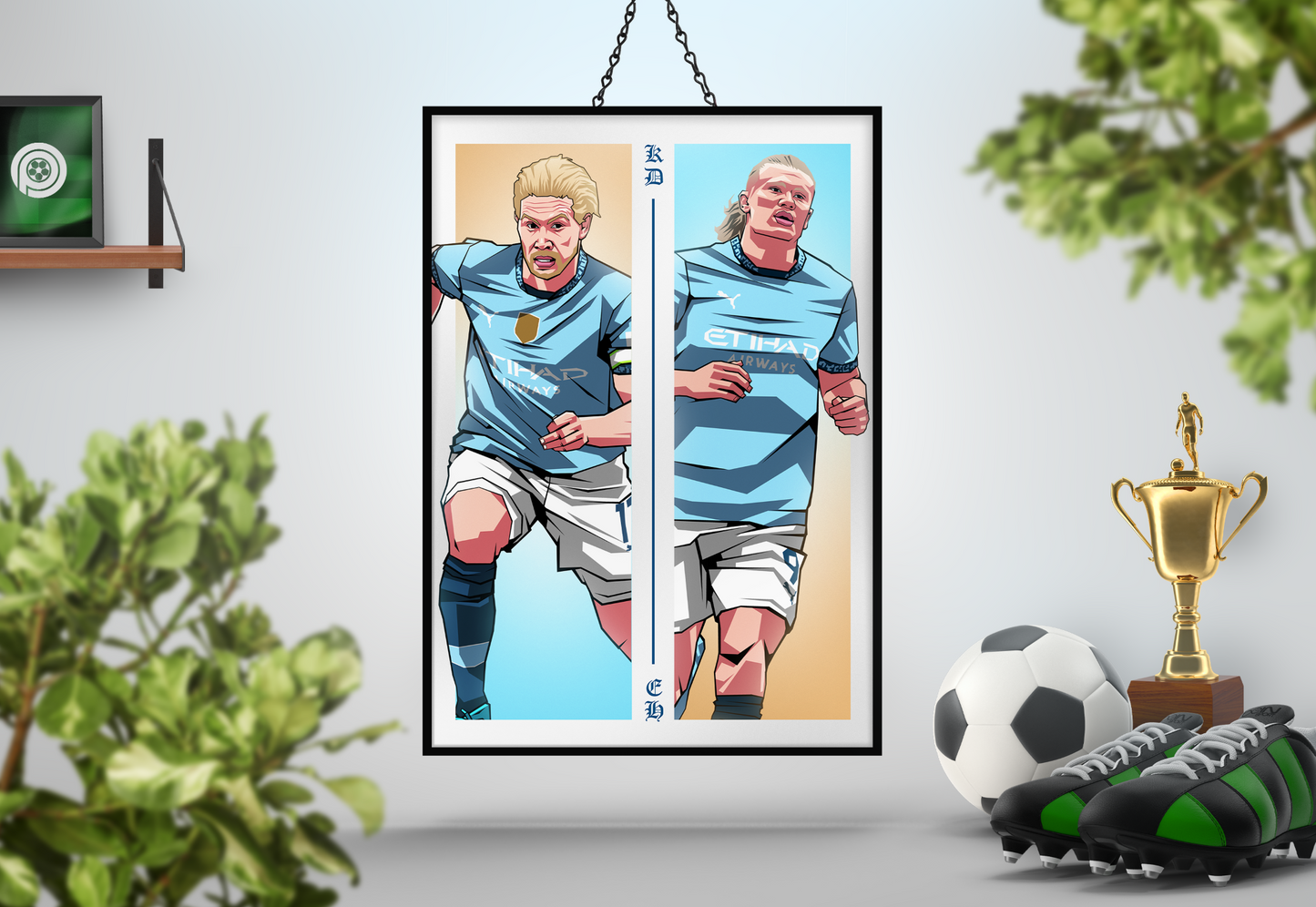 Kevin De Bruyne & Erling Haaland Duo Perpendicular Art Print