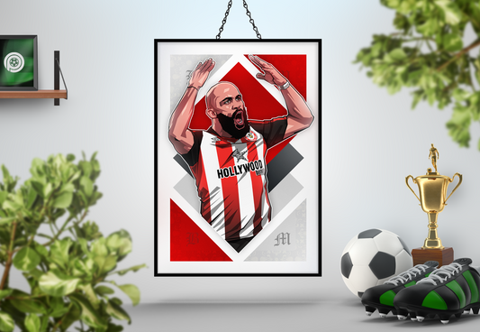 Bryan Mbeumo Diamonds Art Print