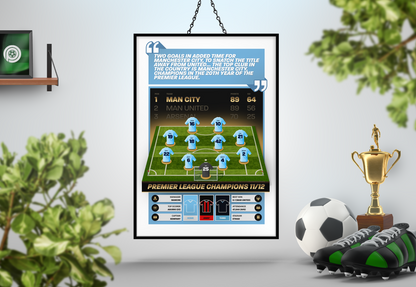 Manchester City 11/12 Team Lineup Art Print