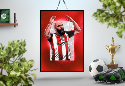 Bryan Mbeumo Glass Art Print