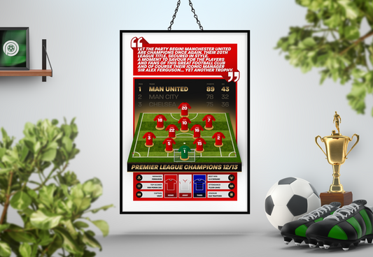 Manchester United 12/13 Team Lineup Art Print