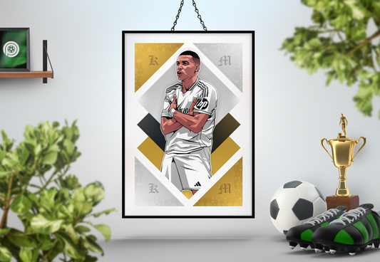Kylian Mbappé Diamonds Art Print