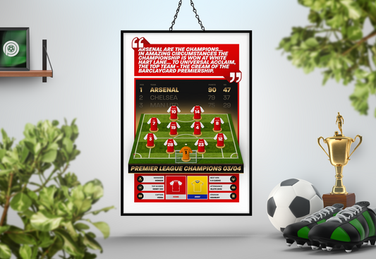 Arsenal 03/04 Team Lineup Art Print