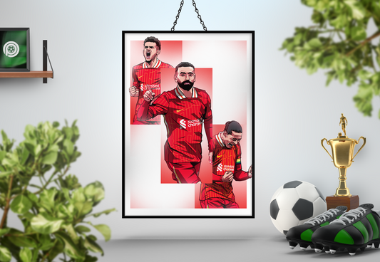 Luis Díaz, Mohamed Salah & Virgil Van Dijk Trio Levels Art Print