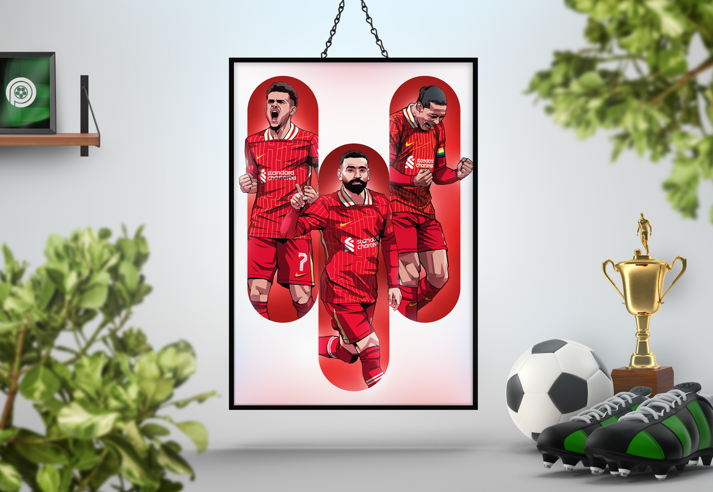 Luis Díaz, Mohamed Salah & Virgil Van Dijk Trio Tubes Art Print