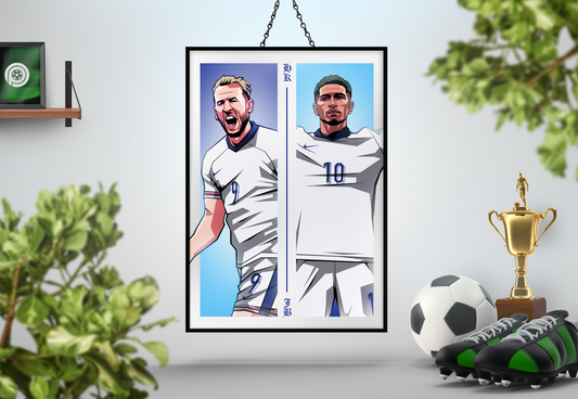 Harry Kane & Jude Bellingham Duo Perpendicular Art Print