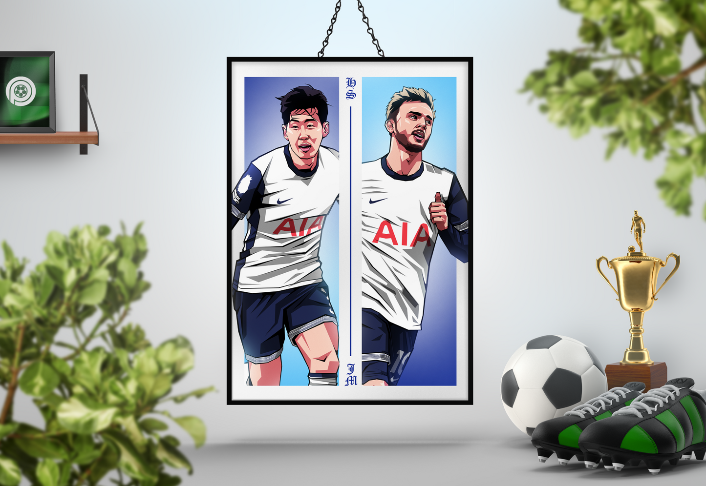 Heung-min Son & James Maddison Duo Perpendicular Art Print