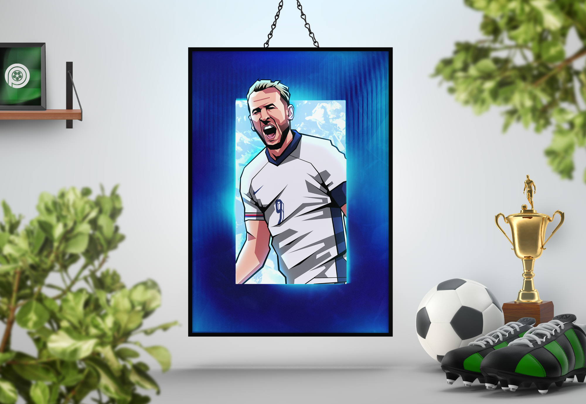 Harry Kane Glass Art Print