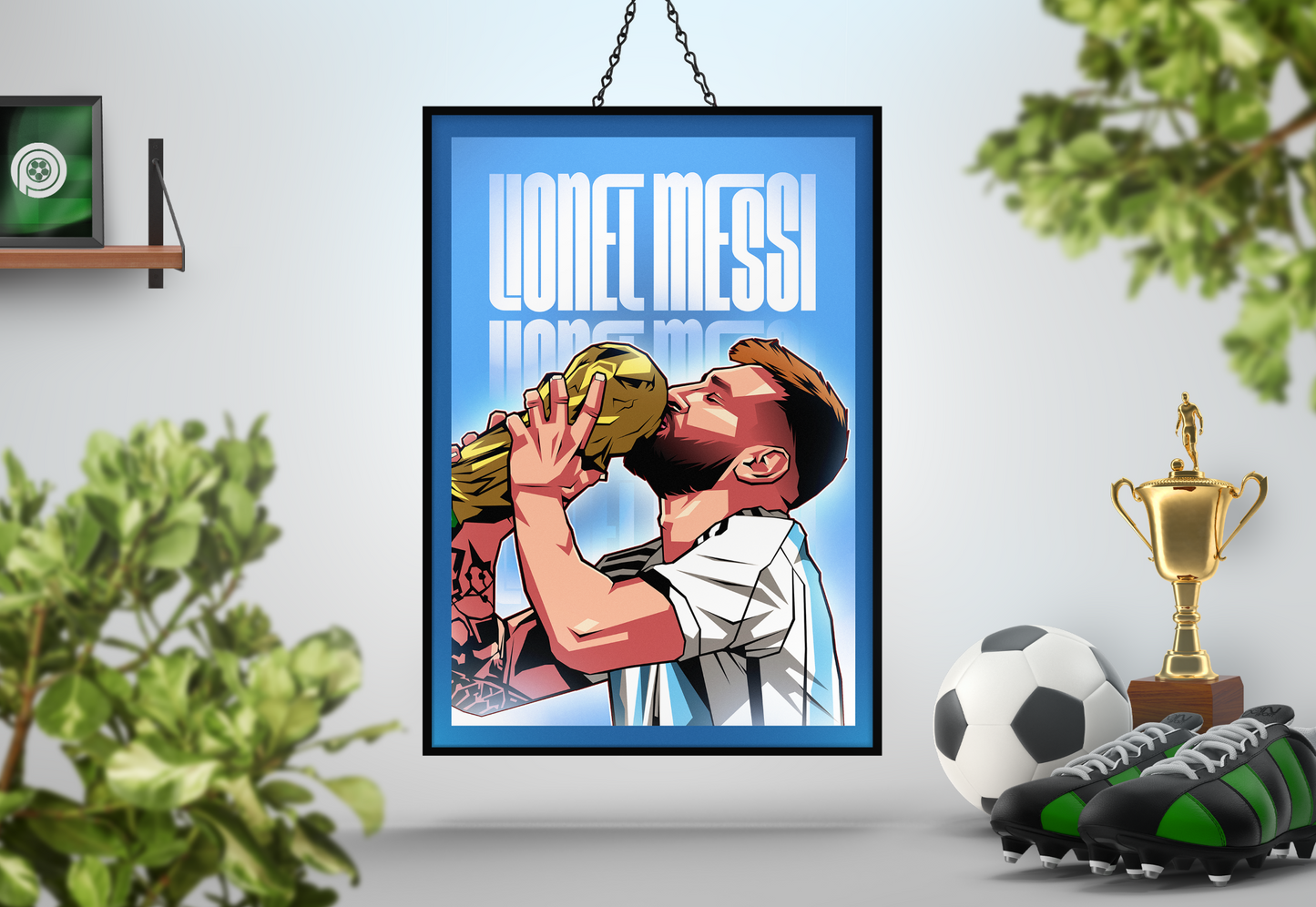 Lionel Messi Glow Art Print