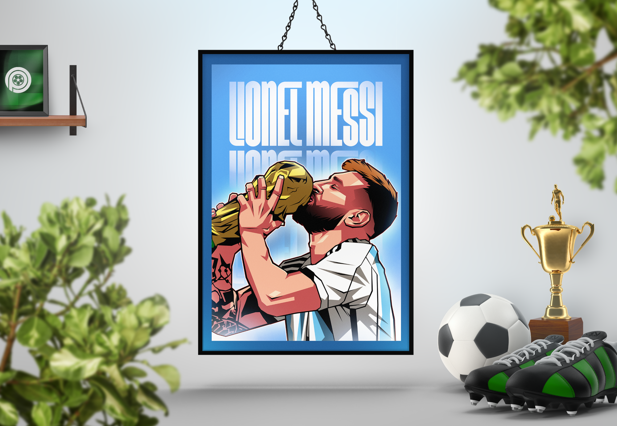 Lionel Messi Glow Art Print