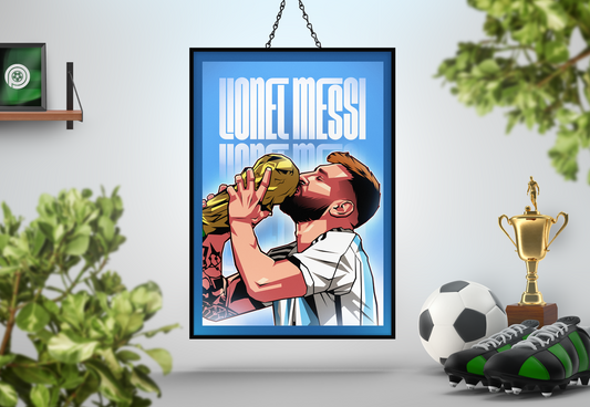 Lionel Messi Glow Art Print