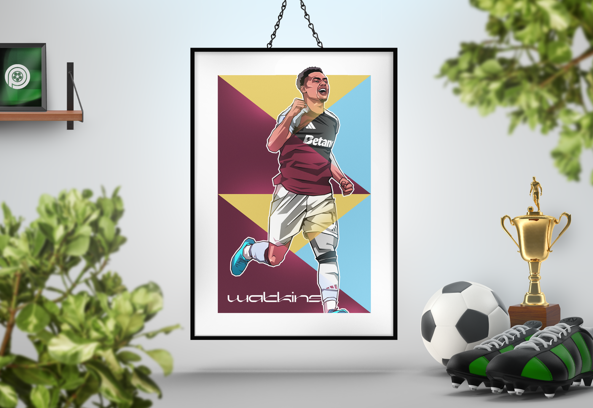 Ollie Watkins Geometric Art Print