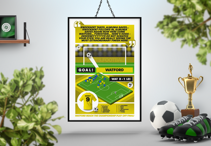 Troy Deeney GOAL vs Leicester | Art Print | 2012/13 Championship Play-Off Semi-Final | Watford