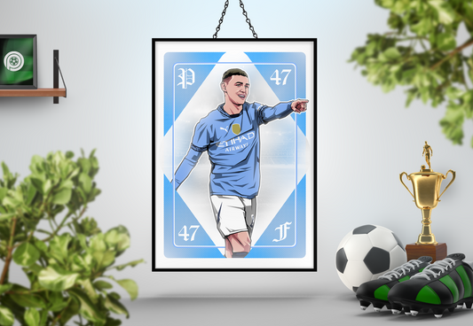 Phil Foden Playing Card Art Print