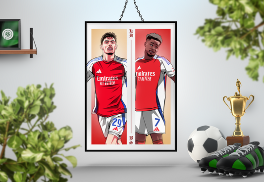 Kai Havertz & Bukayo Saka Duo Perpendicular Art Print