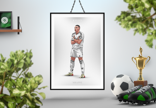 Kylian Mbappé Clean Art Print