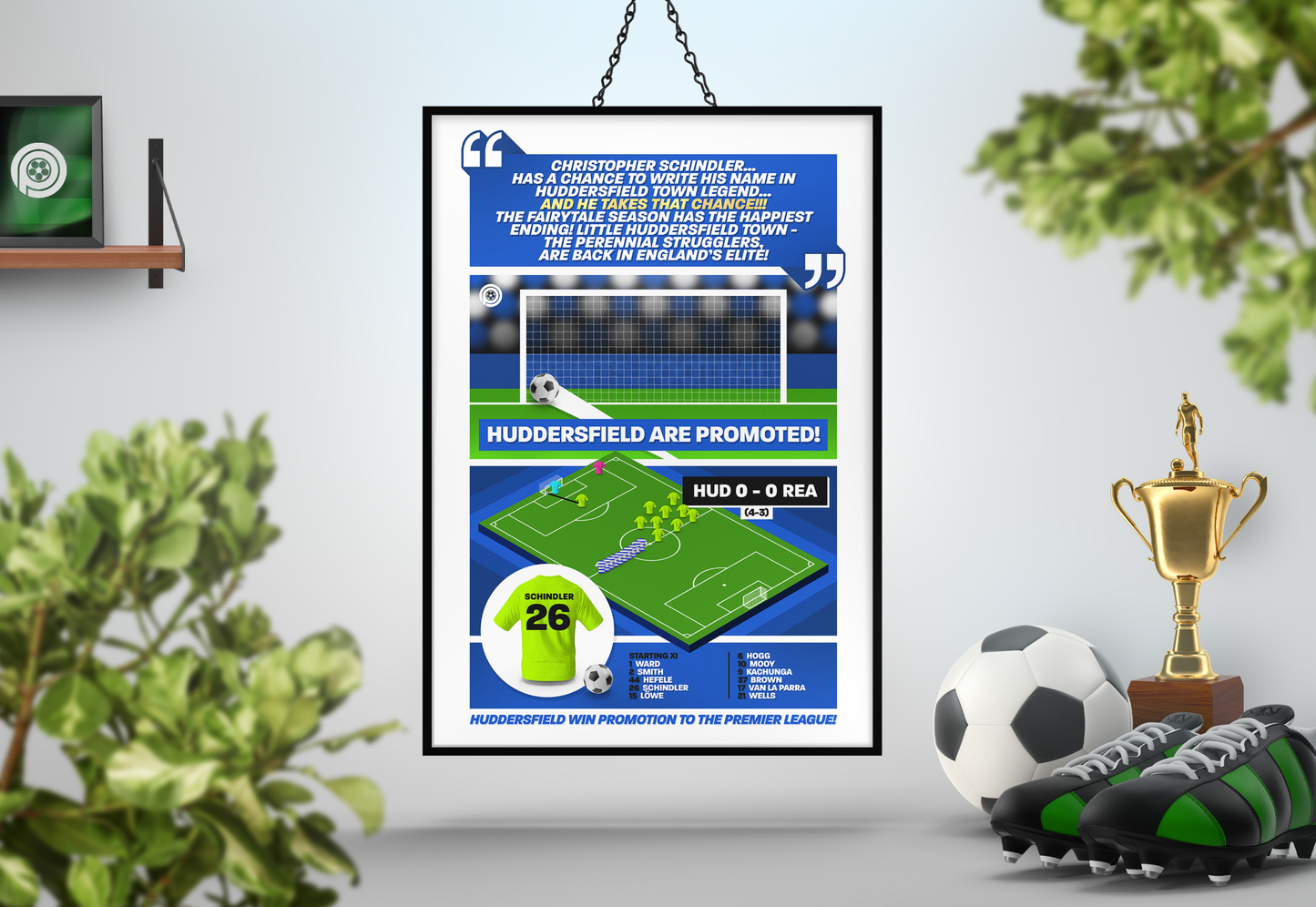 Christopher Schindler Winning Penalty vs Reading | Art Print | 2016/17 Championship Play-Off Final | Huddersfield Town