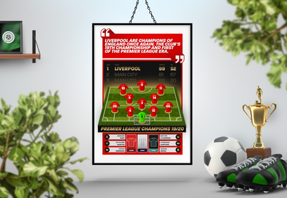 Liverpool 19/20 Team Lineup Art Print