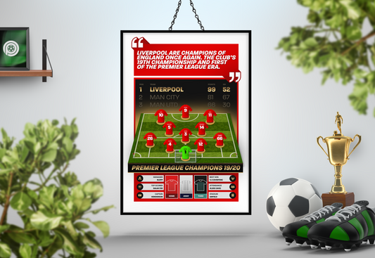 Liverpool 19/20 Team Lineup Art Print