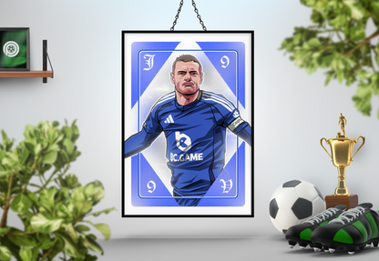 Jamie Vardy Playing Card Art Print