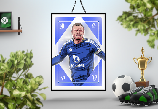 Jamie Vardy Playing Card Art Print