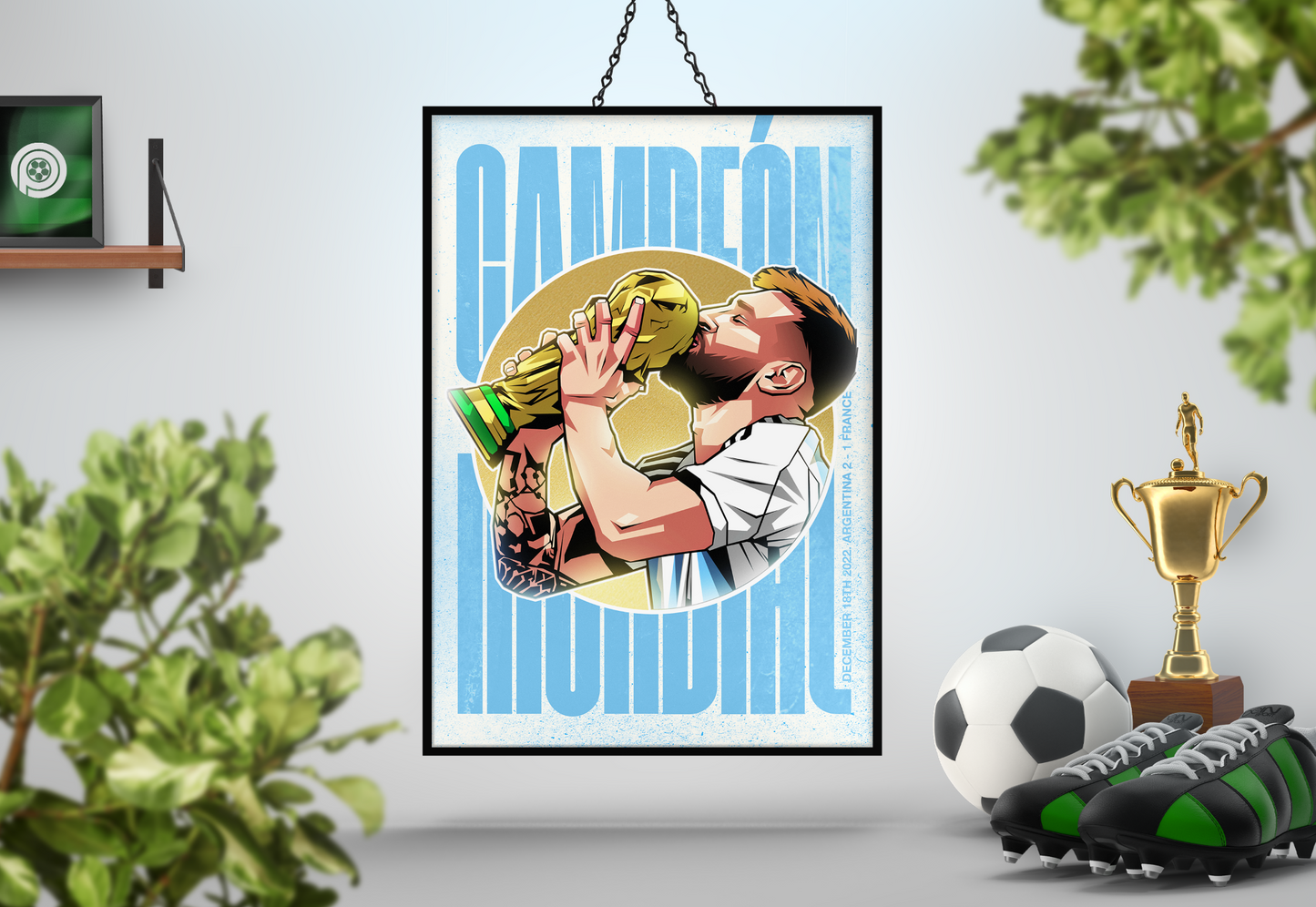 Lionel Messi Golden Art Print