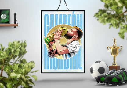Lionel Messi Golden Art Print