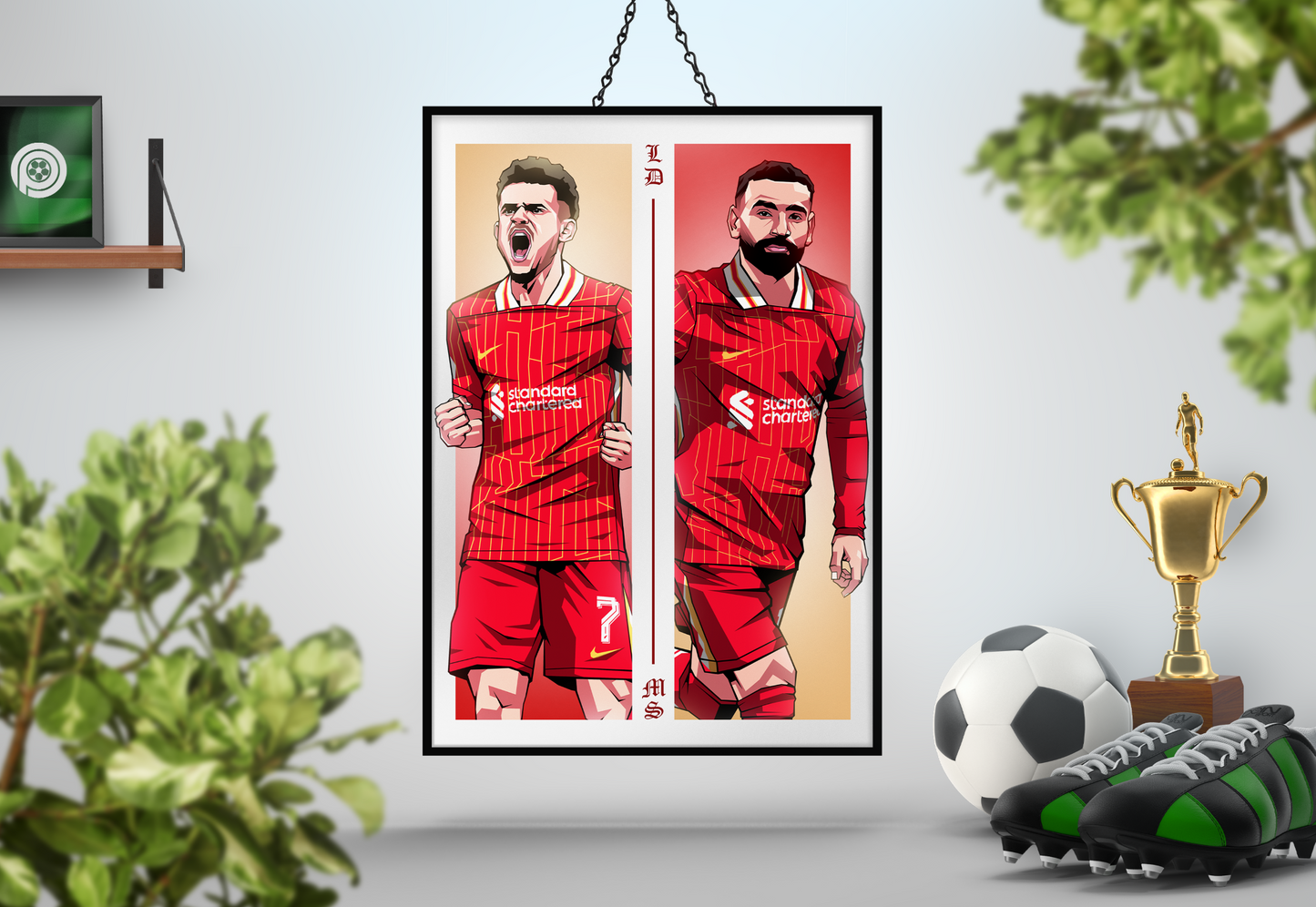 Luis Díaz & Mohamed Salah Duo Perpendicular Art Print