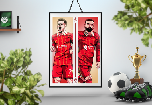 Luis Díaz & Mohamed Salah Duo Perpendicular Art Print