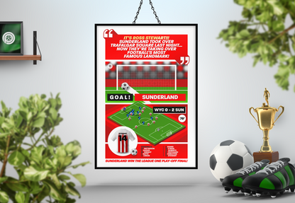 Ross Stewart GOAL vs Wycombe | Art Print | 2021/22 League One Play-Off Final | Sunderland