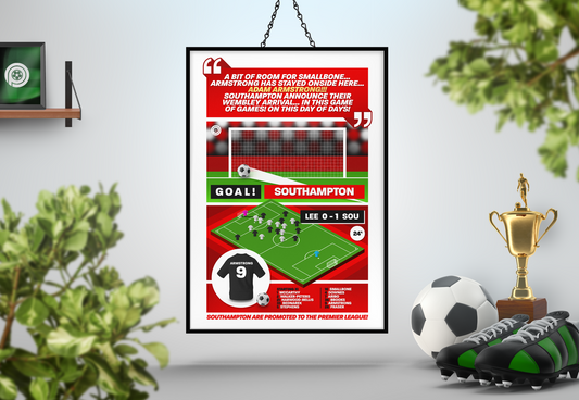 Adam Armstrong GOAL vs Leeds | Art Print | 2023/24 Championship Play-Off Final | Southampton