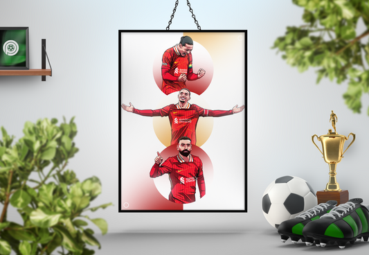 Trent Alexander-Arnold, Mohamed Salah & Virgil Van Dijk Trio Spheres Art Print