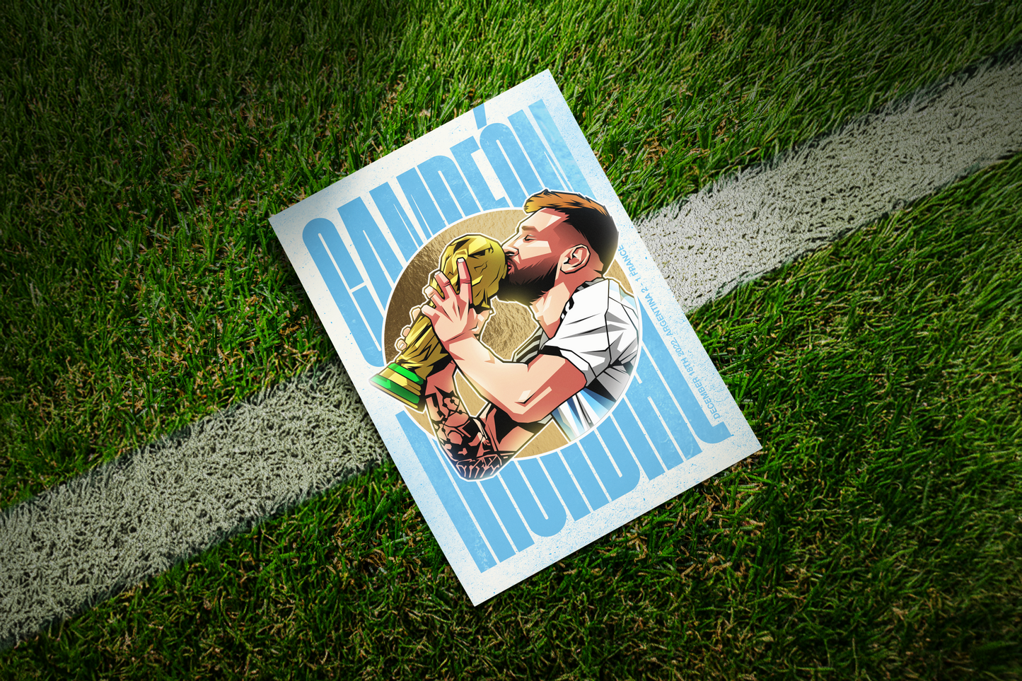 Lionel Messi Limited Edition Gold Foil Golden Art Print