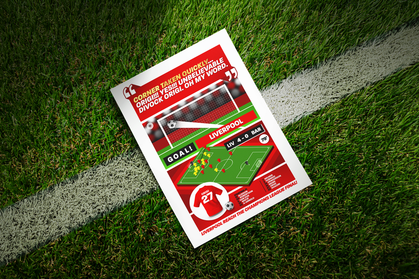 Divock Origi GOAL vs Barcelona | Art Print | 2018/19 UEFA Champions League Semi-Final | Liverpool