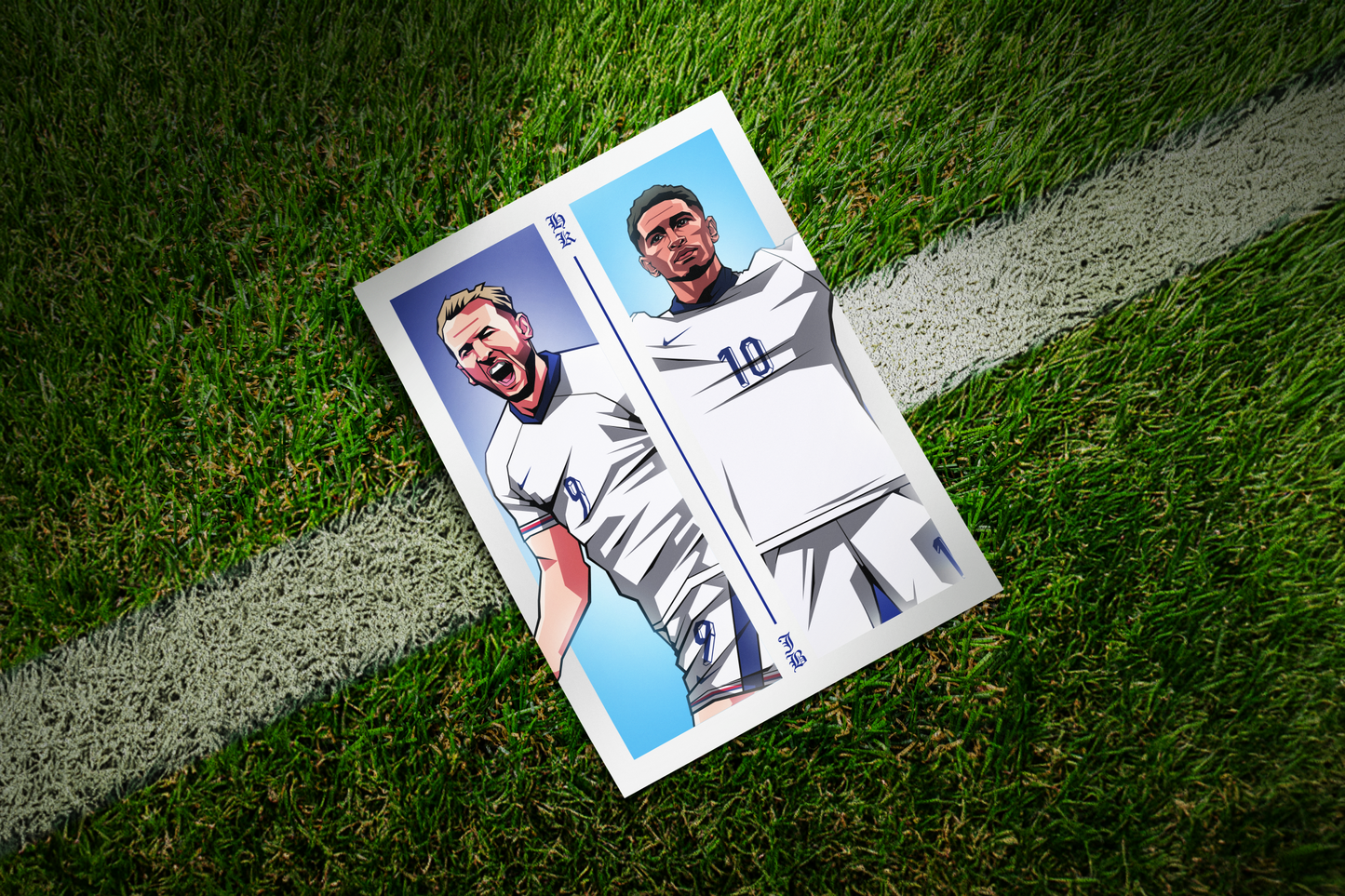Harry Kane & Jude Bellingham Duo Perpendicular Art Print