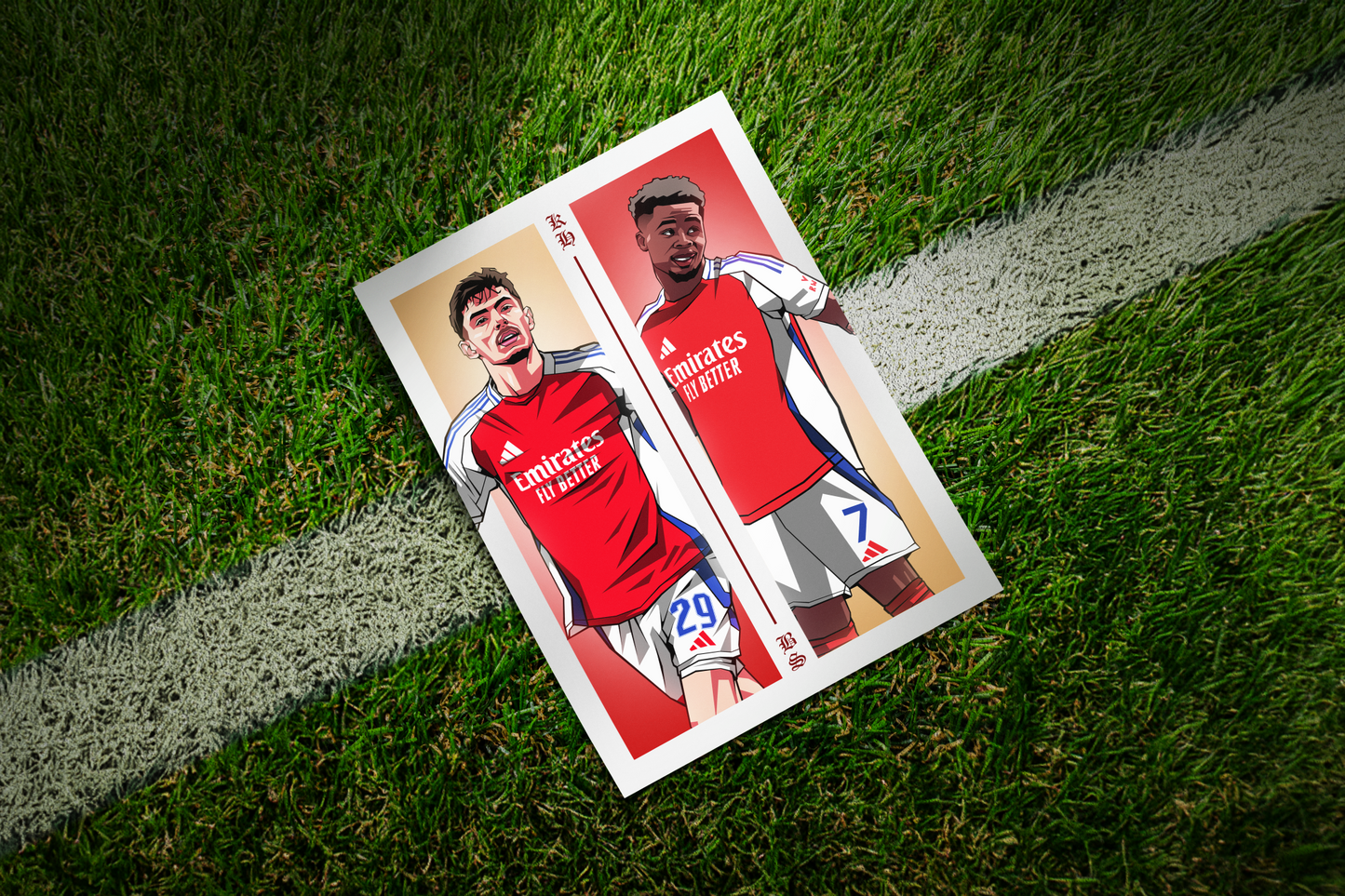 Kai Havertz & Bukayo Saka Duo Perpendicular Art Print