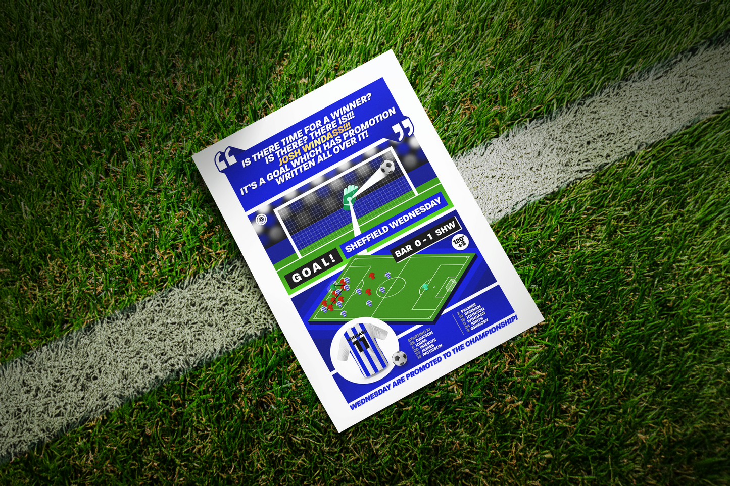 Josh Windass GOAL vs Barnsley | Art Print | 2022/23 League One Play-Off Final | Sheffield Wednesday