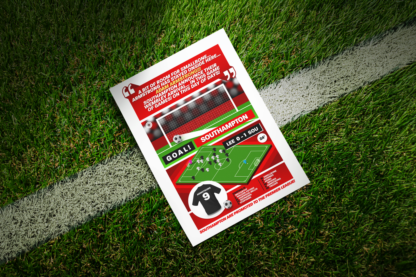 Adam Armstrong GOAL vs Leeds | Art Print | 2023/24 Championship Play-Off Final | Southampton