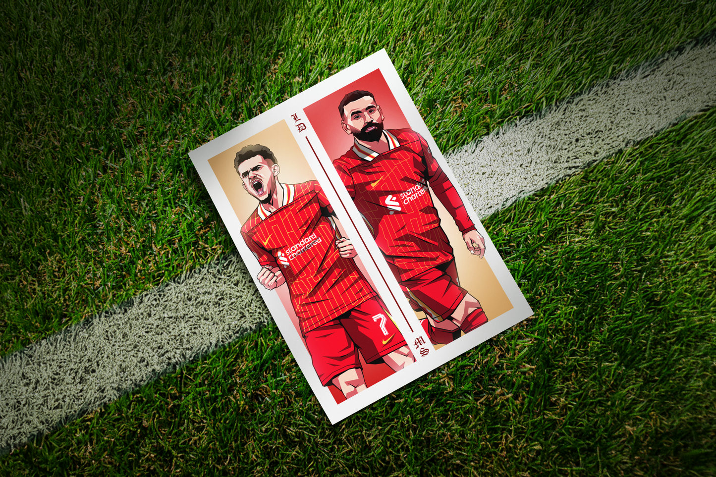 Luis Díaz & Mohamed Salah Duo Perpendicular Art Print