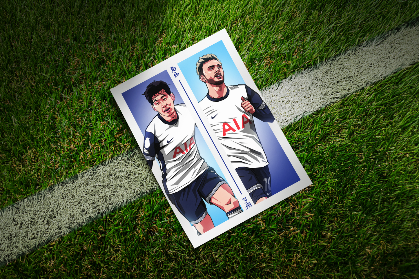 Heung-min Son & James Maddison Duo Perpendicular Art Print