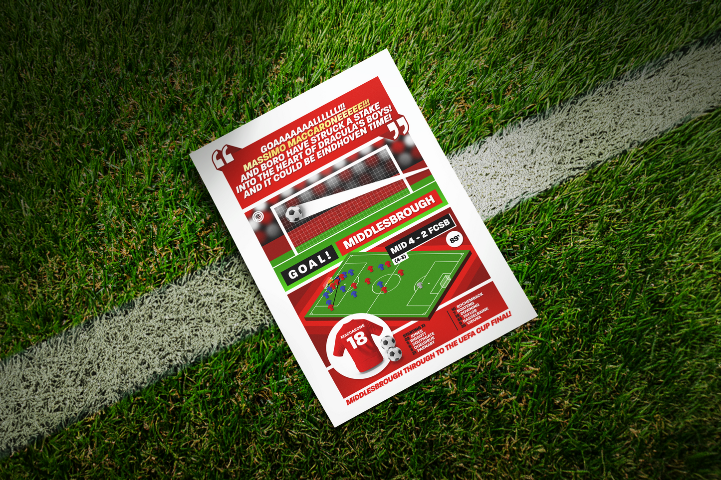 Massimo Maccarone GOAL vs FCSB | Art Print | 2005/06 UEFA Europa League Semi-Final | Middlesbrough
