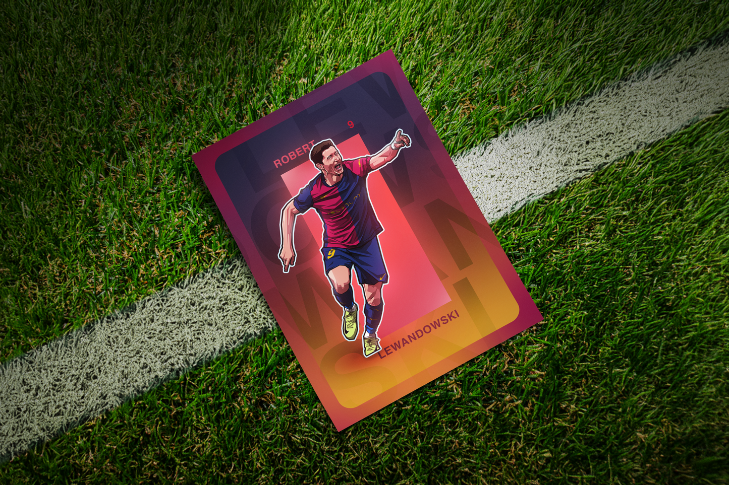 Robert Lewandowski Repeat Art Print