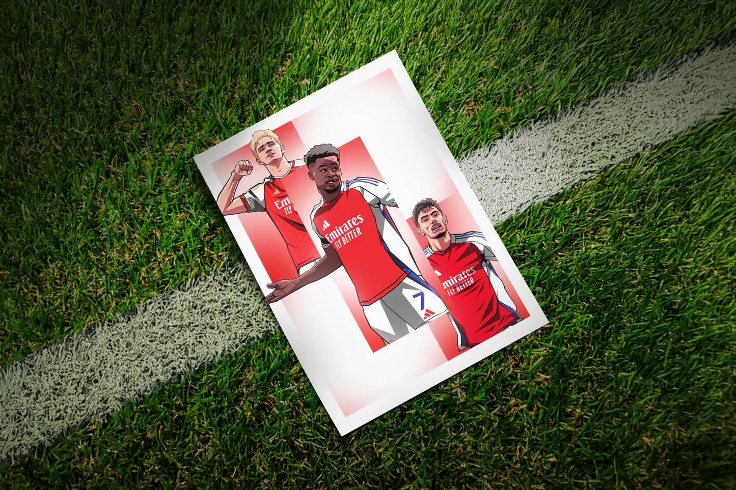 Martin Ødegaard, Bukayo Saka & Kai Havertz Trio Levels Art Print