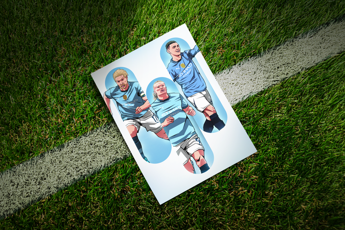 Kevin De Bruyne, Erling Haaland & Phil Foden Trio Tubes Art Print