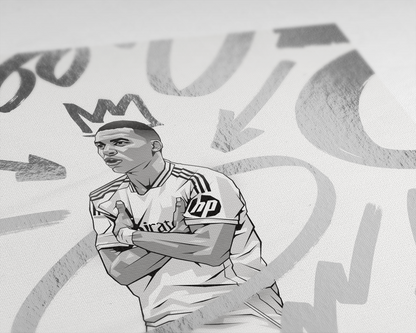Kylian Mbappé Special Edition Silver Foil Marker Art Print