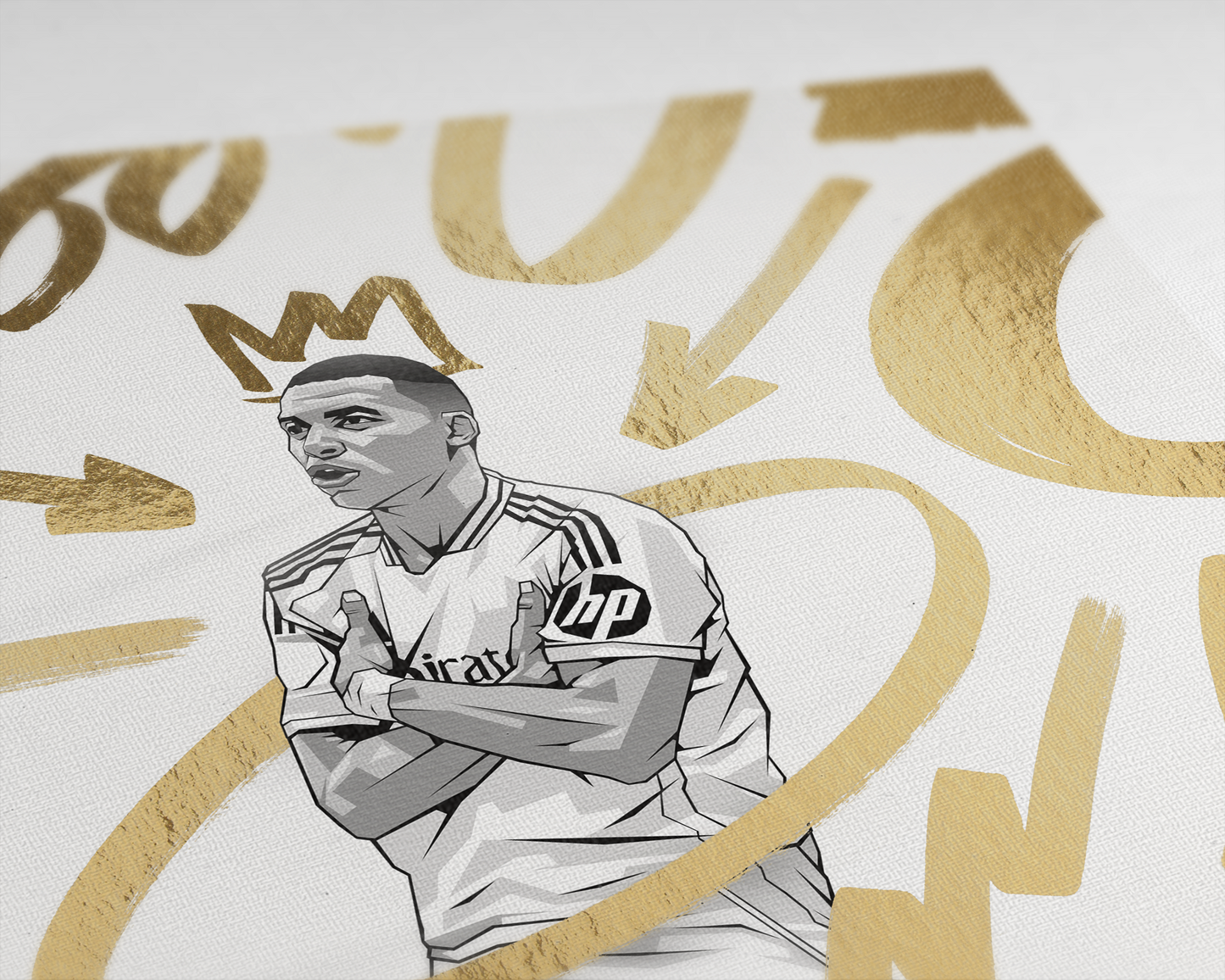 Kylian Mbappé Limited Edition Gold Foil Marker Art Print