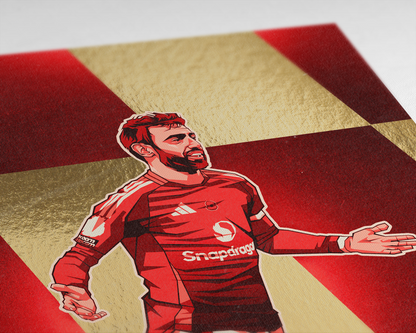 Bruno Fernandes Limited Edition Gold Foil Sections Art Print