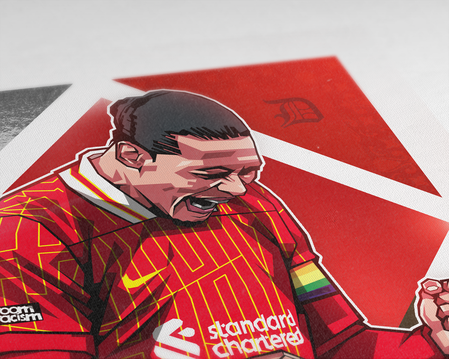 Virgil Van Dijk Special Edition Silver Foil Diamonds Art Print