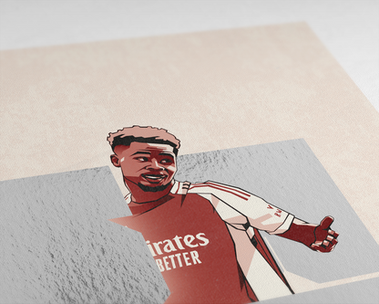 Bukayo Saka Special Edition Silver Foil Blocks Art Print